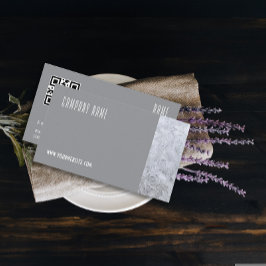 Minimalistische ijsfotografie QR grijs Visitekaart Visitekaartje