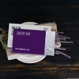 Minimalistische ijsfotografie QR paarse Visitekaar Visitekaartje