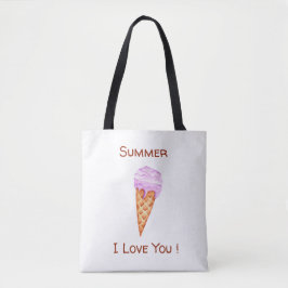 Minimalistische Ijsje Ik Hou Van Jou Boodschappent Tote Bag