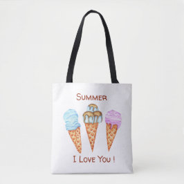 Minimalistische Ijsje Ik Hou Van Jou Boodschappent Tote Bag