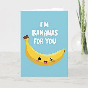 Minimalistische 'Ik ben gek op jou' kaart met bana