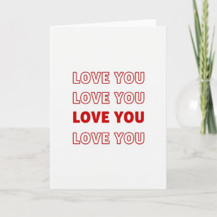 Minimalistische 'Ik hou van jou'-kaart met herhali Kaart