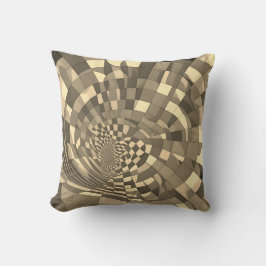 Minimalistische illusie: verdraaid schaakbordpatro kussen