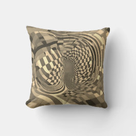 Minimalistische illusie: verdraaid schaakbordpatro kussen