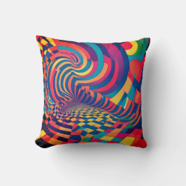 Minimalistische illusie: verdraaien van schaakbord kussen