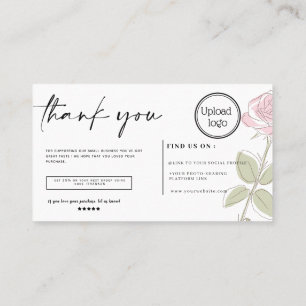 Minimalistische illustratie bloem bedankt visitekaartje