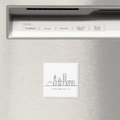 Minimalistische illustratie van de Fort Worth-skyl Magneet (Insitu (Vaatwasser))
