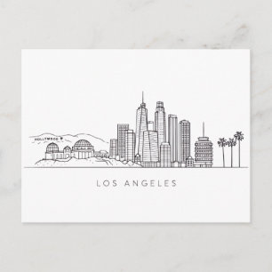 Minimalistische illustratie van de Los Angeles-sky Briefkaart