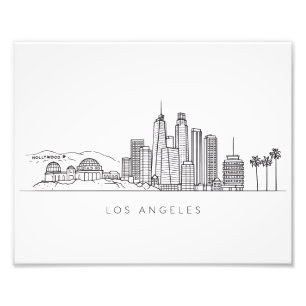 Minimalistische illustratie van de Los Angeles-sky Foto Afdruk