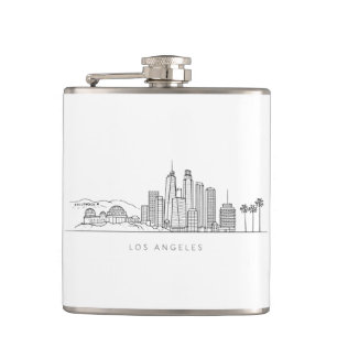 Minimalistische illustratie van de Los Angeles sky Heupfles