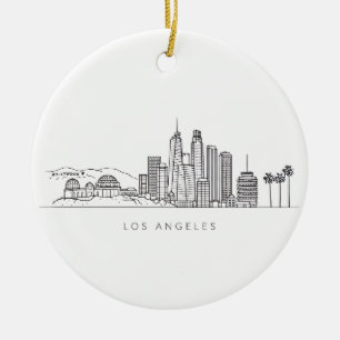 Minimalistische illustratie van de Los Angeles sky Keramisch Ornament