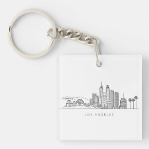 Minimalistische illustratie van de Los Angeles-sky Sleutelhanger