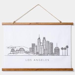 Minimalistische illustratie van de Los Angeles-syl Hangend Wandkleed