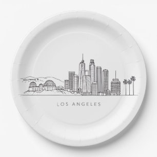Minimalistische illustratie van de Los Angeles-syl Papieren Bordje