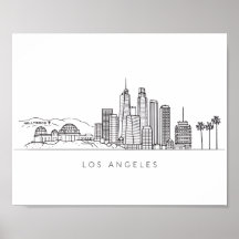 Minimalistische illustratie van de Los Angeles-syl