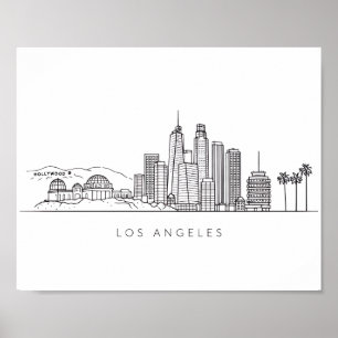 Minimalistische illustratie van de Los Angeles-syl Poster