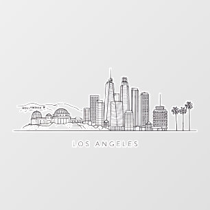 Minimalistische illustratie van de Los Angeles-syl Raamsticker