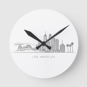 Minimalistische illustratie van de Los Angeles-syl Ronde Klok