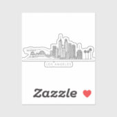 Minimalistische illustratie van de Los Angeles-syl Sticker (Vel)