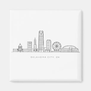 Minimalistische illustratie van de Oklahoma City s Magneet