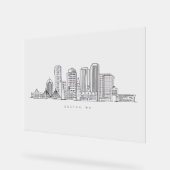 Minimalistische illustratie van de skyline van Bos Acryl Bord (Hoek)