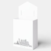 Minimalistische illustratie van de skyline van Bos Bedankdoosjes (Geopend)