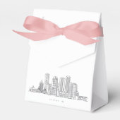 Minimalistische illustratie van de skyline van Bos Bedankdoosjes (Voorkant Zijde)