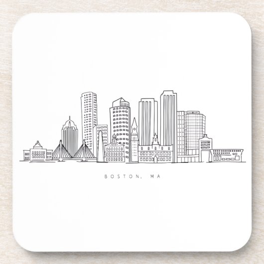 Minimalistische illustratie van de skyline van Bos Bier Onderzetter (Voorkant)