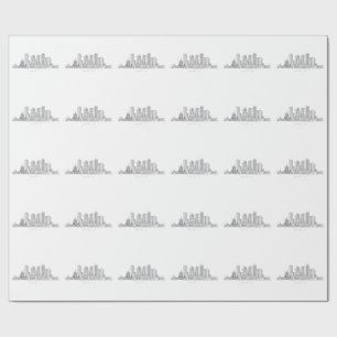 Minimalistische illustratie van de skyline van Bos Cadeaupapier