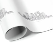 Minimalistische illustratie van de skyline van Bos Cadeaupapier (Rol Hoek)