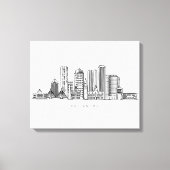 Minimalistische illustratie van de skyline van Bos Canvas Afdruk (Voorkant)