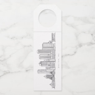 Minimalistische illustratie van de skyline van Bos Flessenhanger