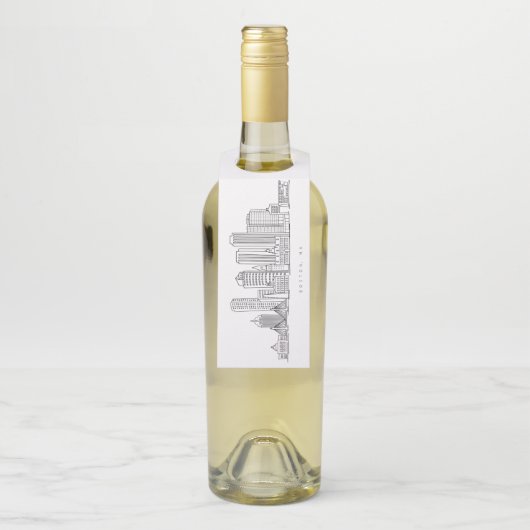 Minimalistische illustratie van de skyline van Bos Flessenhanger (Op fles)