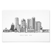 Minimalistische illustratie van de skyline van Bos Foto Afdruk (Voorkant)