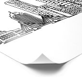 Minimalistische illustratie van de skyline van Bos Foto Afdruk (Hoek)