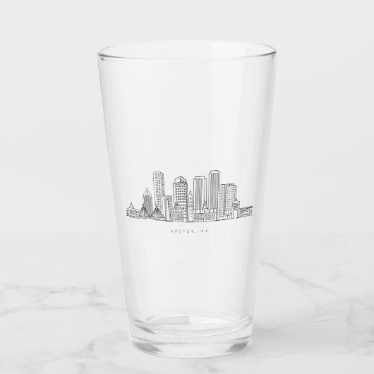 Minimalistische illustratie van de skyline van Bos Glas (Voorkant)