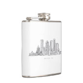 Minimalistische illustratie van de skyline van Bos Heupfles (Rechts)