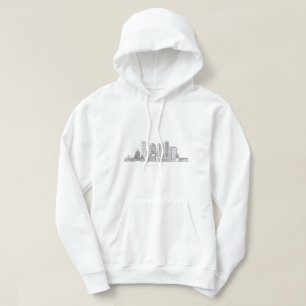 Minimalistische illustratie van de skyline van Bos Hoodie