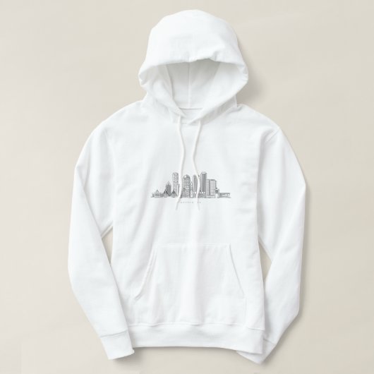 Minimalistische illustratie van de skyline van Bos Hoodie (Design voorkant)