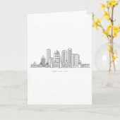 Minimalistische illustratie van de skyline van Bos Kaart (Gele Bloem)