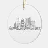 Minimalistische illustratie van de skyline van Bos Keramisch Ornament (Links)