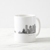 Minimalistische illustratie van de skyline van Bos Koffiemok (Voorkant rechts)
