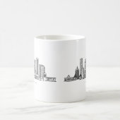 Minimalistische illustratie van de skyline van Bos Koffiemok (Center)