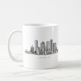Minimalistische illustratie van de skyline van Bos Koffiemok