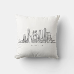 Minimalistische illustratie van de skyline van Bos Kussen