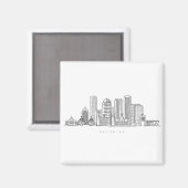 Minimalistische illustratie van de skyline van Bos Magneet (Voorkant / Achterkant)