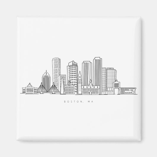 Minimalistische illustratie van de skyline van Bos Magneet (Voorkant)