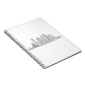 Minimalistische illustratie van de skyline van Bos Notitieboek (Rechterzijde)