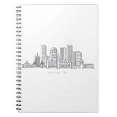 Minimalistische illustratie van de skyline van Bos Notitieboek (Voorkant)