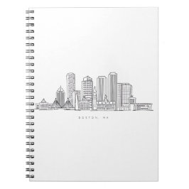 Minimalistische illustratie van de skyline van Bos Notitieboek